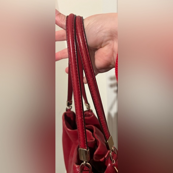 VTG Coach Purse Madison Phoebe Red Pebbled Leather Hobo Shoulder Bag Large Y2K - Picture 3 of 16